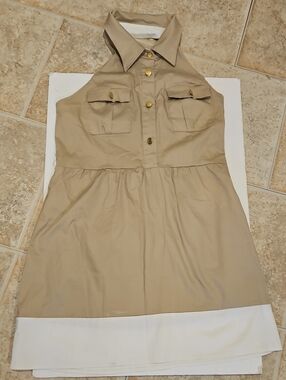 Dots Olive Khaki Smocked Waist Skirt